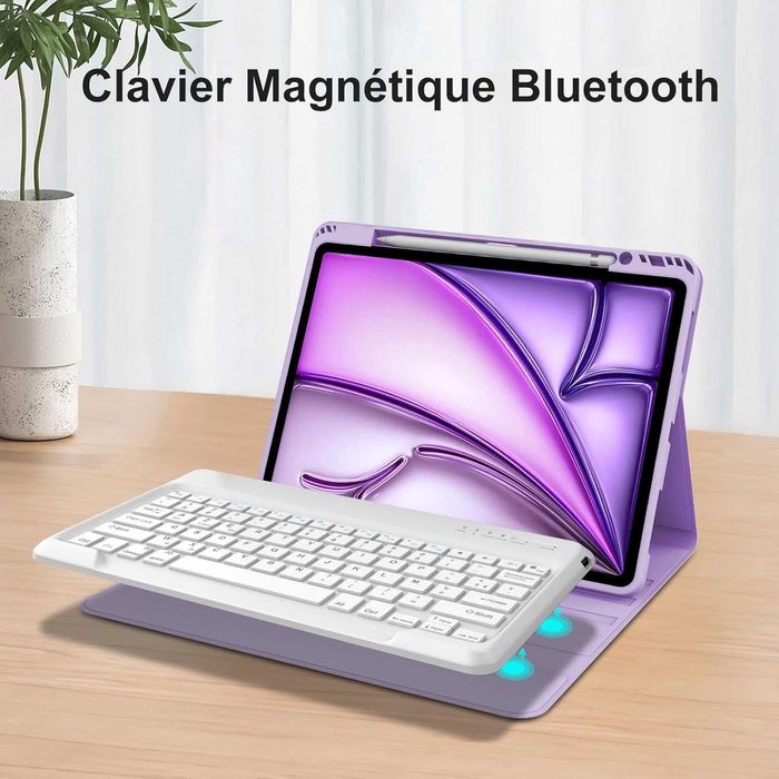 Klawiatura z etui do iPad Air 13" M2 2024 AZERTY Bluetooth