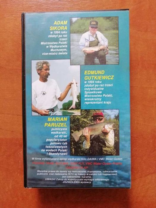 Kaseta VHS wędkarstwo, wędkarz. Wędkarstwo moja pasja. Paruzel, Sikora