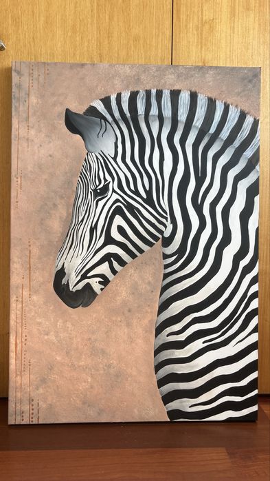 Quadro “zebra” pintura em acrilico