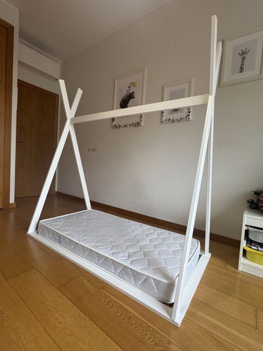 Zy Baby Tipi Bed 140x70 cm + Mattress