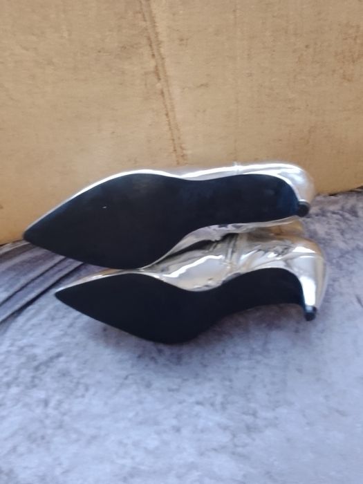 Srebrne botki Zara 37