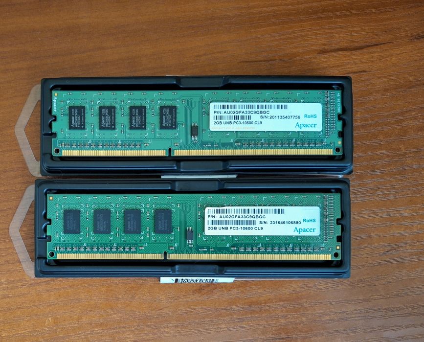 Оперативна пам'ять Apacer 2x2Gb ddr3 1333MHz