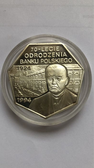 Moneta srebrna 70-lecie Odrodzenia Banku Polskigo