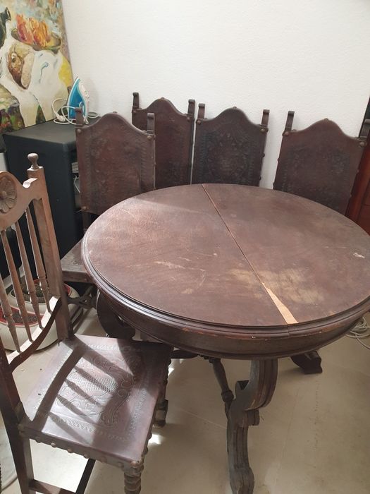 Mesa e cadeiras retro de 50 anos