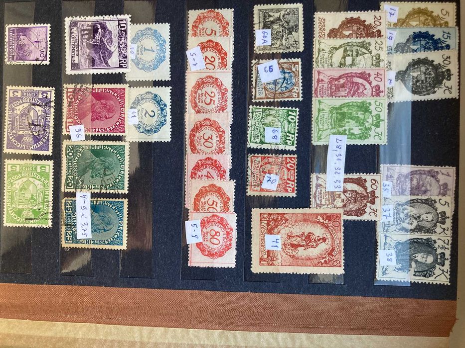 Znaczki, stare, Liechtenstein