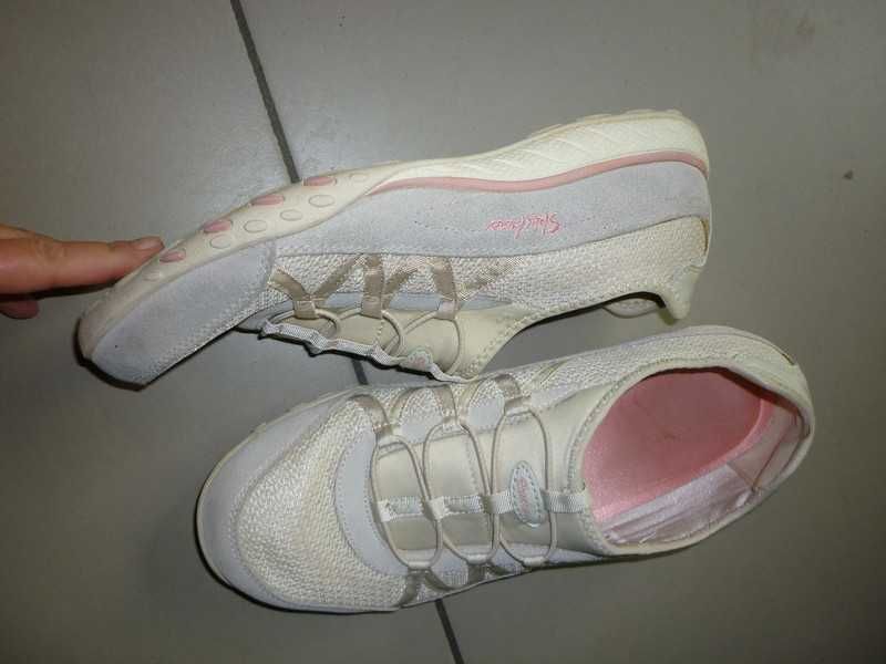 Skechers adidasy wsuwane skóra naturalna