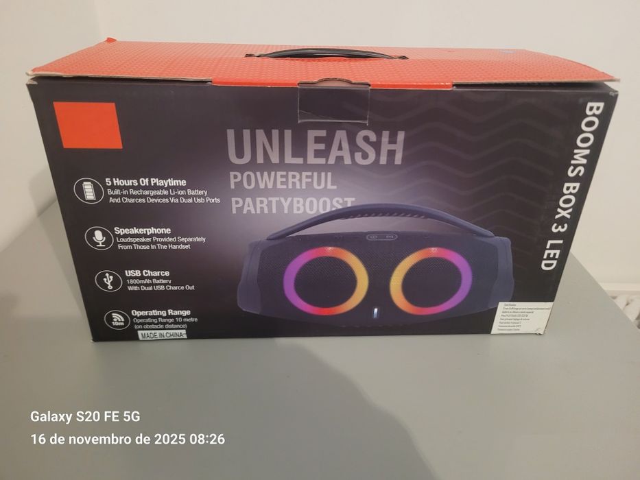 Coluna booms box 3 led