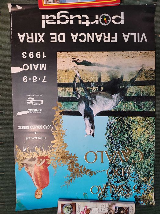 3 cartazes antigos de eventos equestres