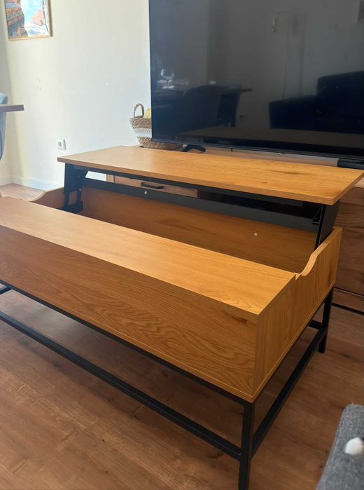 Mesa de centro c/elevação cor carvalho