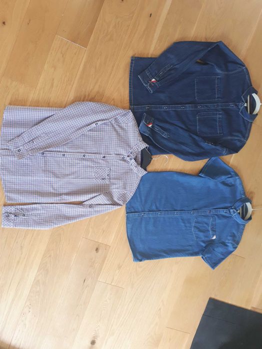 NOWA koszula Okaidi chłopiec 14lat 158/164 jeansowa, kratka super