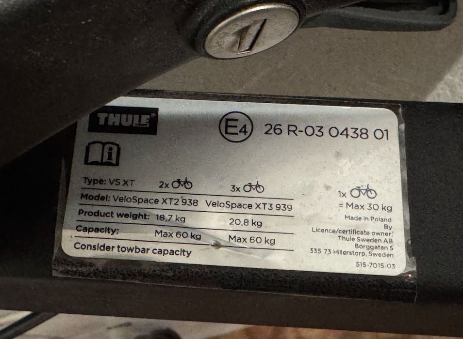 Велокріплення Thule VeloSpace XT 938 (TH 938)