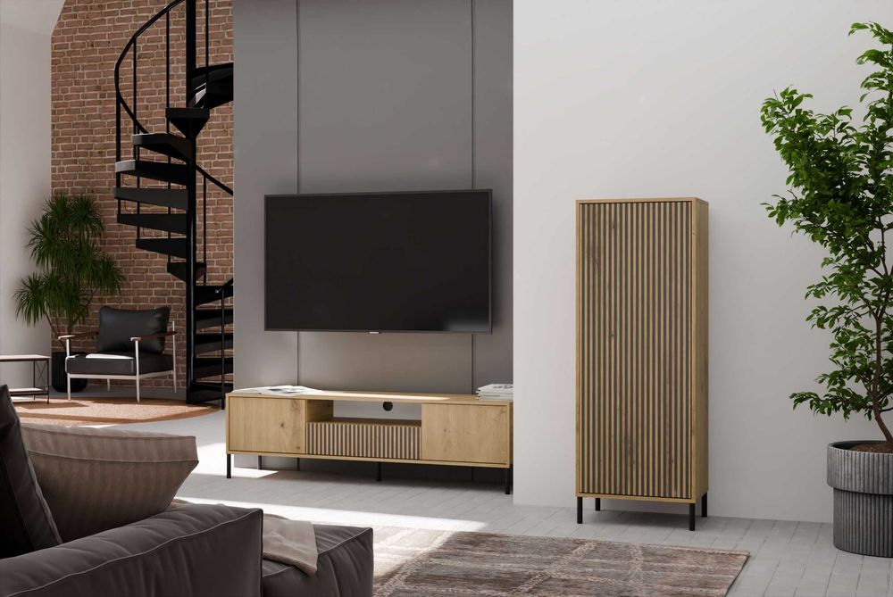 WITRYNA KAMARO 1DD SLIM Szafka Lamele Front Ryflowany Różne Kolory