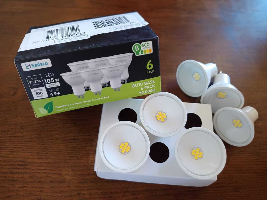 Pack de 6 Lâmpadas LED GU10 da marca Sailsco