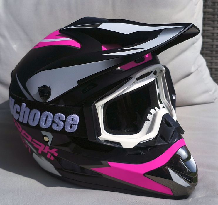 NOWY Kask cross okulary gogle na rower hulajnogę Uchoose rozmiar S M