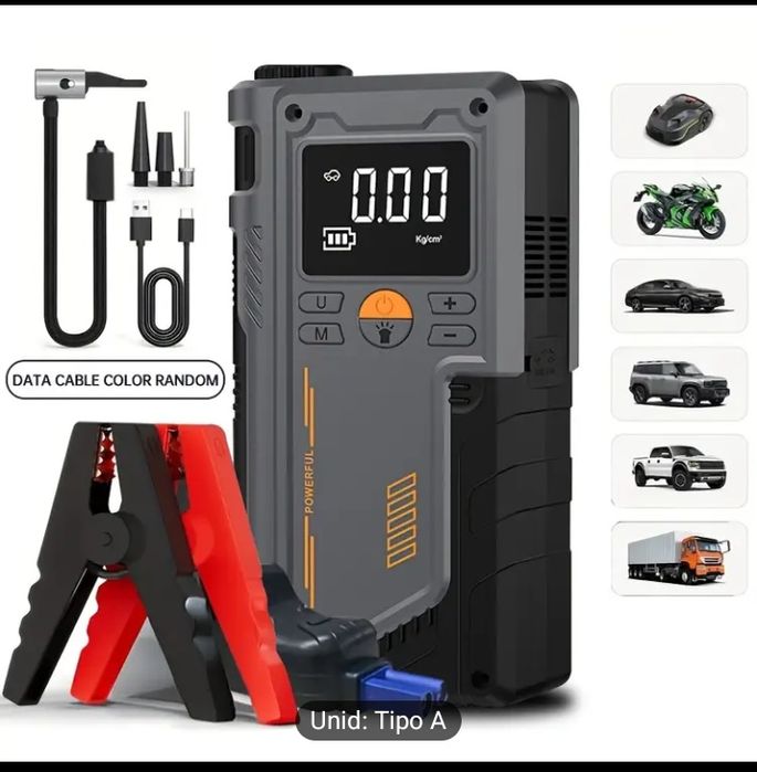 Arrancador Booster)de bateria potente e inflador pneus