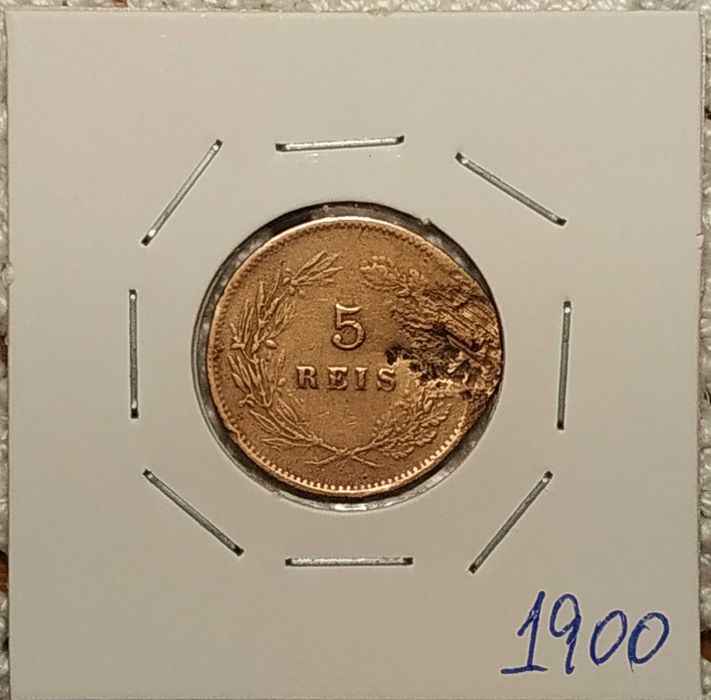 Monarchy - 5 Reis Coin from 1900