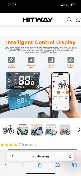 Rower elektryczny HITWAY 36V 13Ah koła 28 calowe