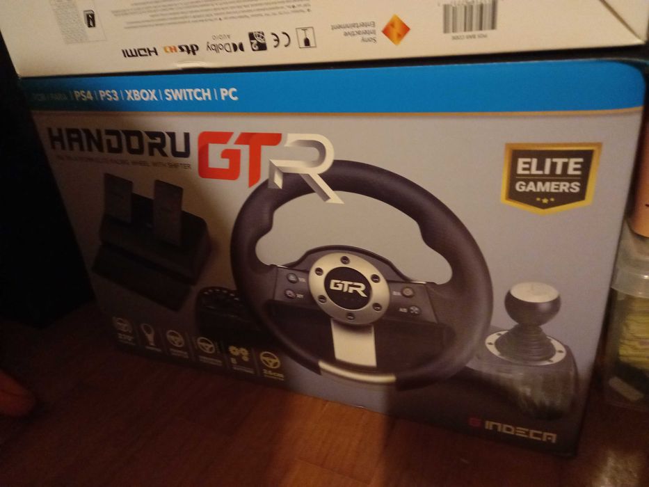 Volante Indeca GTR Elite Preto Multiplataforma