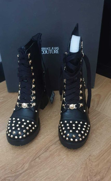 Kozaki Versace Jeans Couture skóra naturalne oryginalne