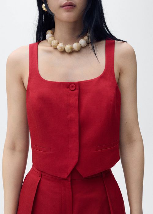 Жилет костюмний з лляної суміші MANGO