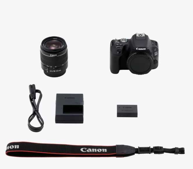 Canon EOS 200D + Objetiva EF-S 18-55mm f/3.5-5.6 III + Bolsa | Como Nova