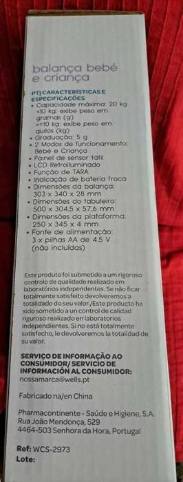Balança bebé e criança até 20kg