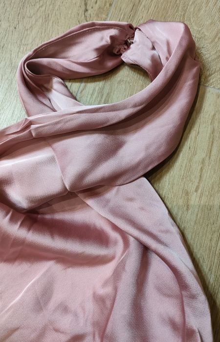 Maxi pink cocktail wedding dress S 36