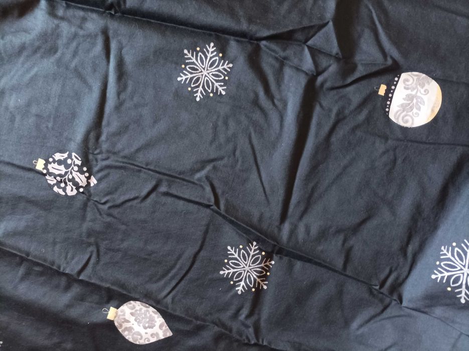 Pościel świąteczna czarno-beżowa-złota