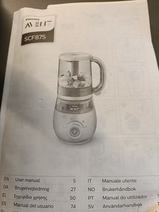 Robot cozinha Philips Avent EasyPappa 4em1 + accesorios congelação