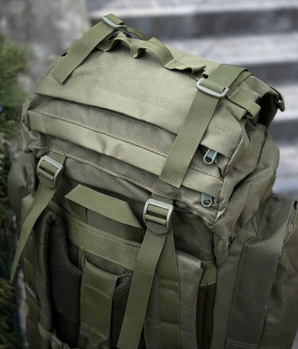 Тактичний великий військовий чоловічий каркасний рюкзак 80-85л Олива