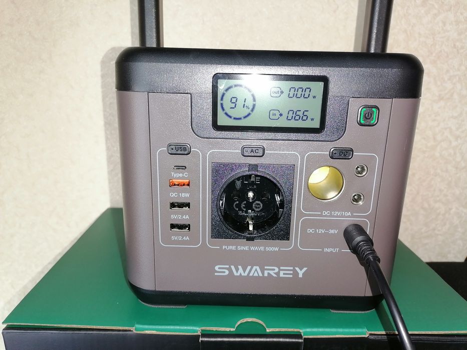 Портативна зарядна станція Swarey S500 Pro 518 Вт резервне живлення