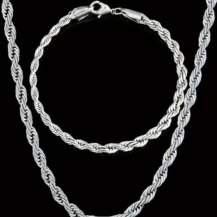 Srebrny naszyjnik z bransoletką