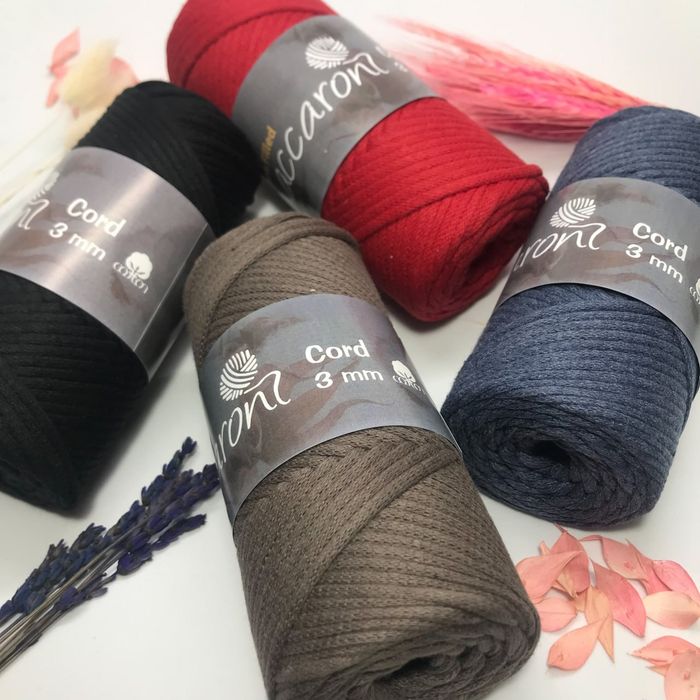 Бавовняний шнур Cotton Filled Maccaroni з сердцевиною 3 мм