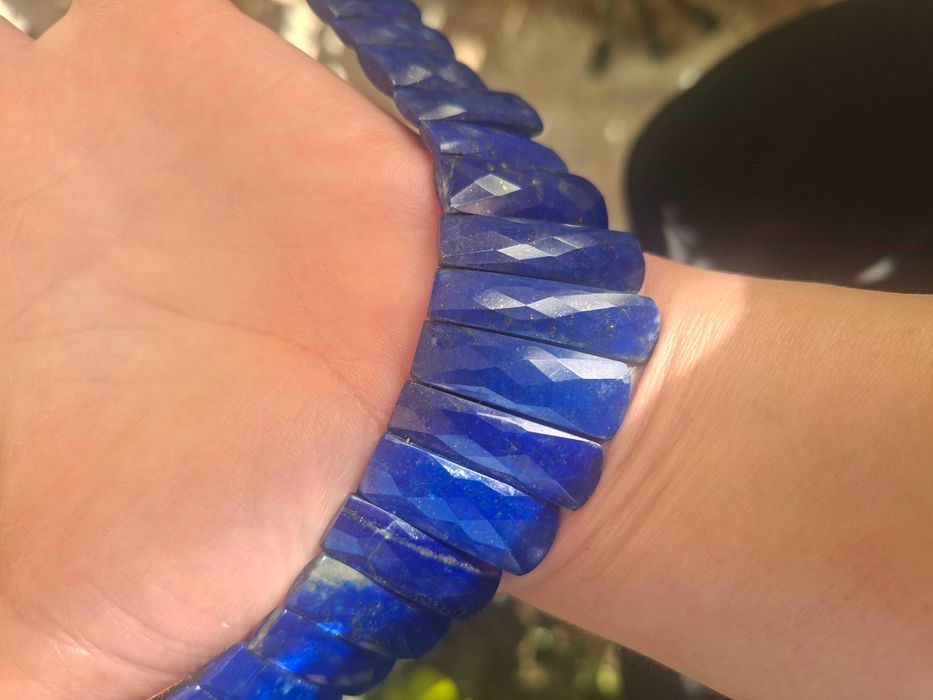 Kolia Kleopatry srebro kamienie lapis lazuryt