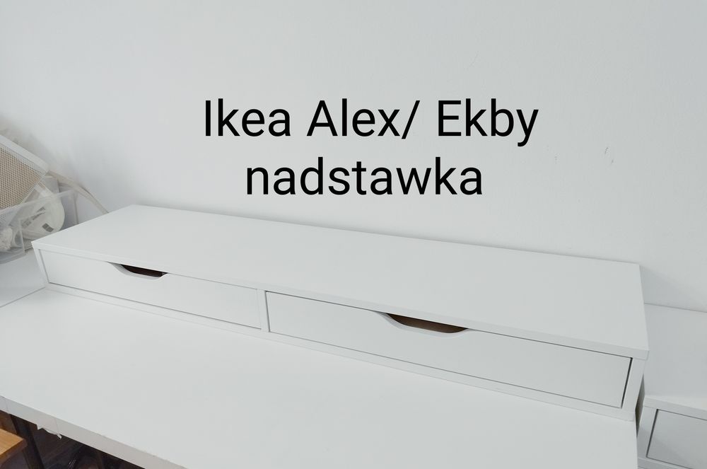 Ikea ekby Alex półka z szufladami nadstwka biała na dokumenty
