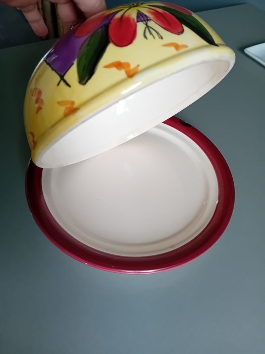 Połmisek talerz z przykryciem porcelana