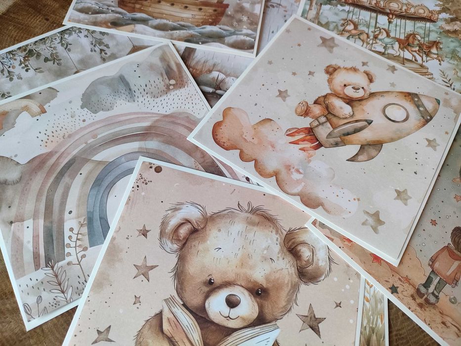 Ozdobna koperta na pieniądze dla dziecka handmade karuzela koniki