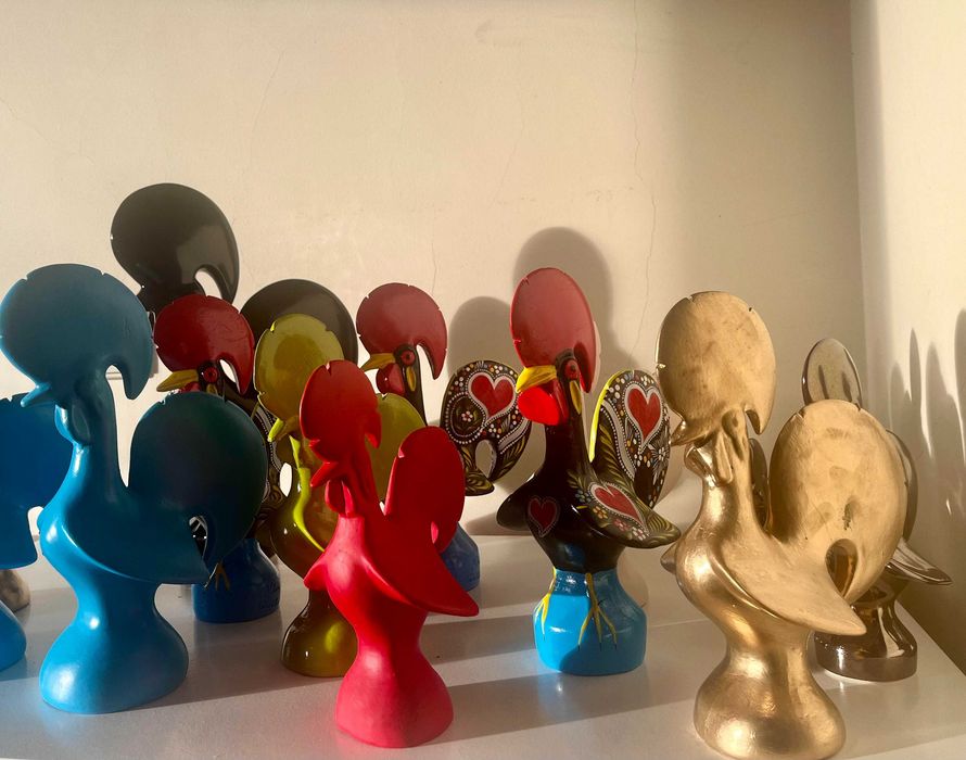 Coleção de 20 Galos de Barcelos (dif materiais, cores e tamanhos)