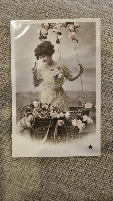 Postal antigo de 1910 circulado com selo.