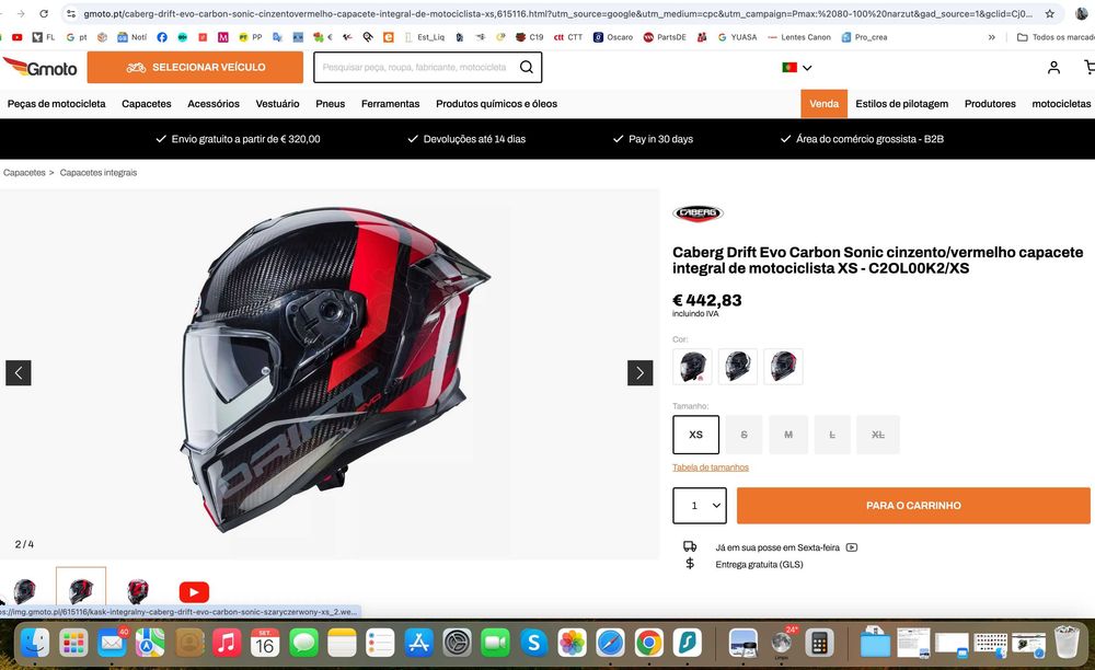 Capacete NOVO Carbono Total Caberg Drift Evo Carbon.42% DESCONTO. Tam L-XL
