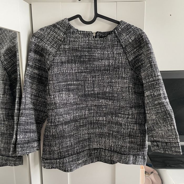 Zara basic elegancka bluzka w pepitke praca biuro xs