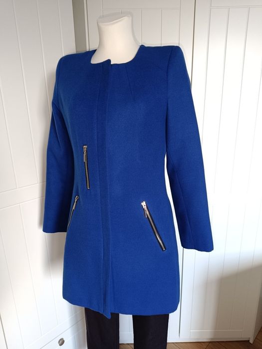 Płaszcz damski wiosenny płaszczyk wełniany wełna klasyczny Edima 38