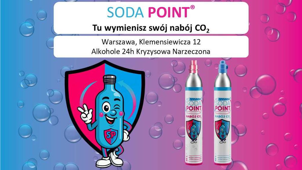 SODA POINT Warszawa, Klemensiewicza 12 Wymiana nabojów CO2