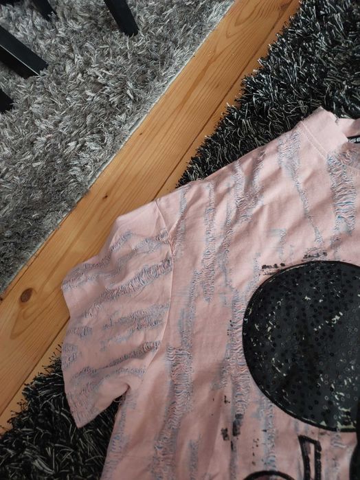 Nowy tshirt pudrowy myszka