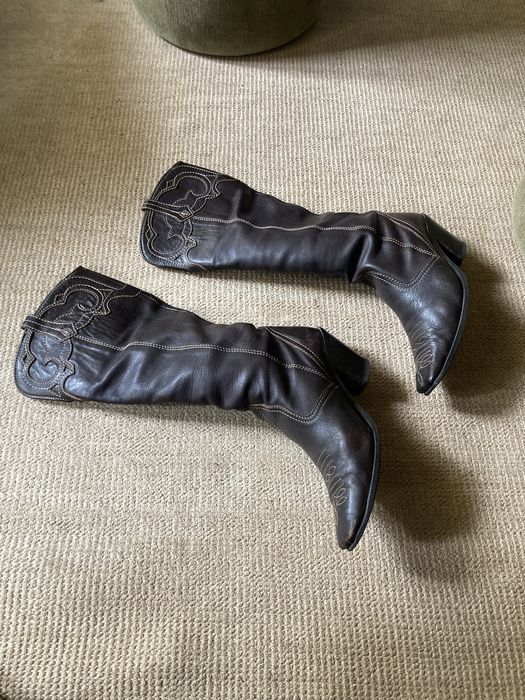 Botas cano alto Sra, pele verdadeira, 38