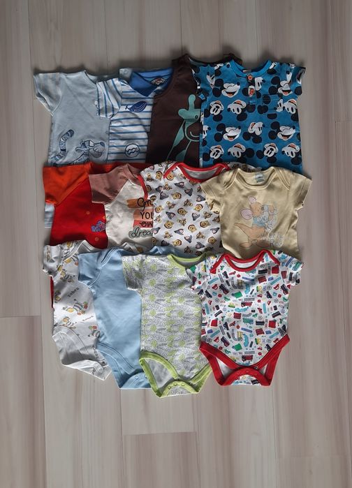 Zestaw 12szt: Body, Rampers r.62-68