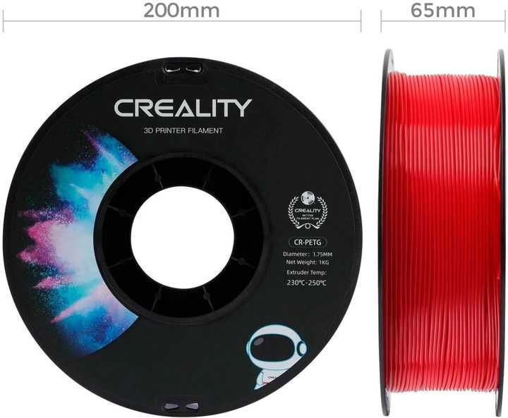 PETG пластик Creality філамент для 3D принтера 1.75 мм 1 кг Червоний
