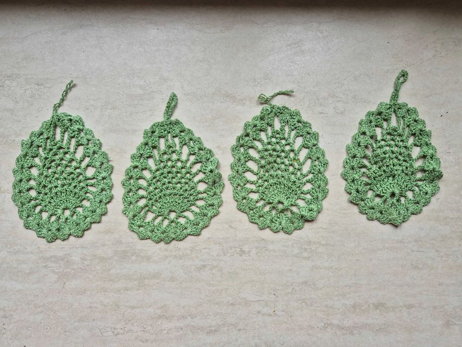 Wielkanocne, szydełkowe jajko, pisanka wys. 13cm szer. 10cm