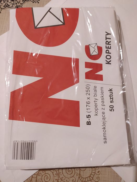 Koperty B-5 białe 50 sztuk