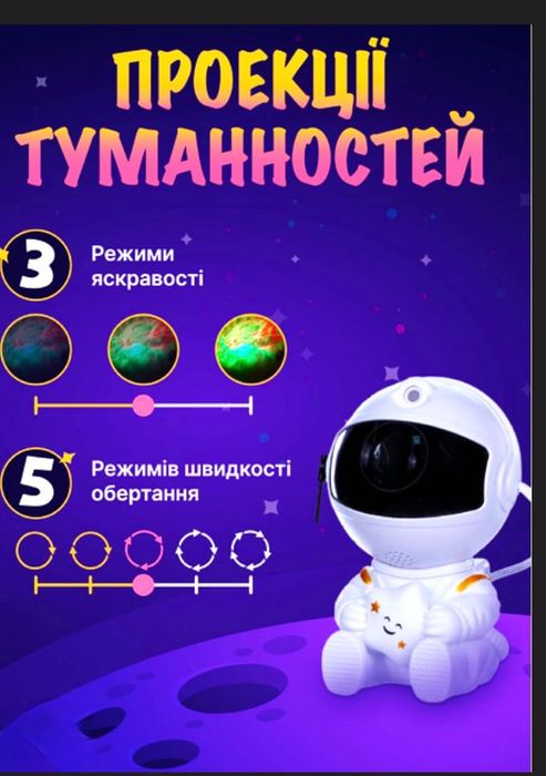 Нічник-проектор космонавт